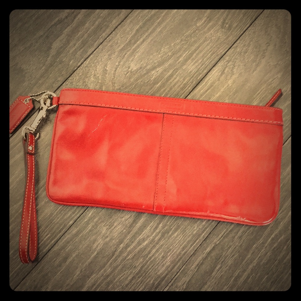 Coach patent leather clutch